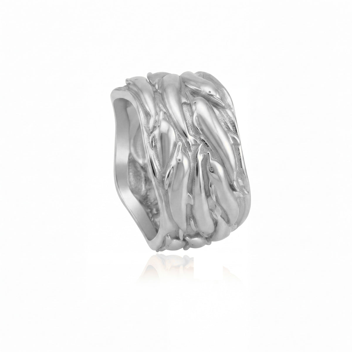 Dolphin Wave Band Ring