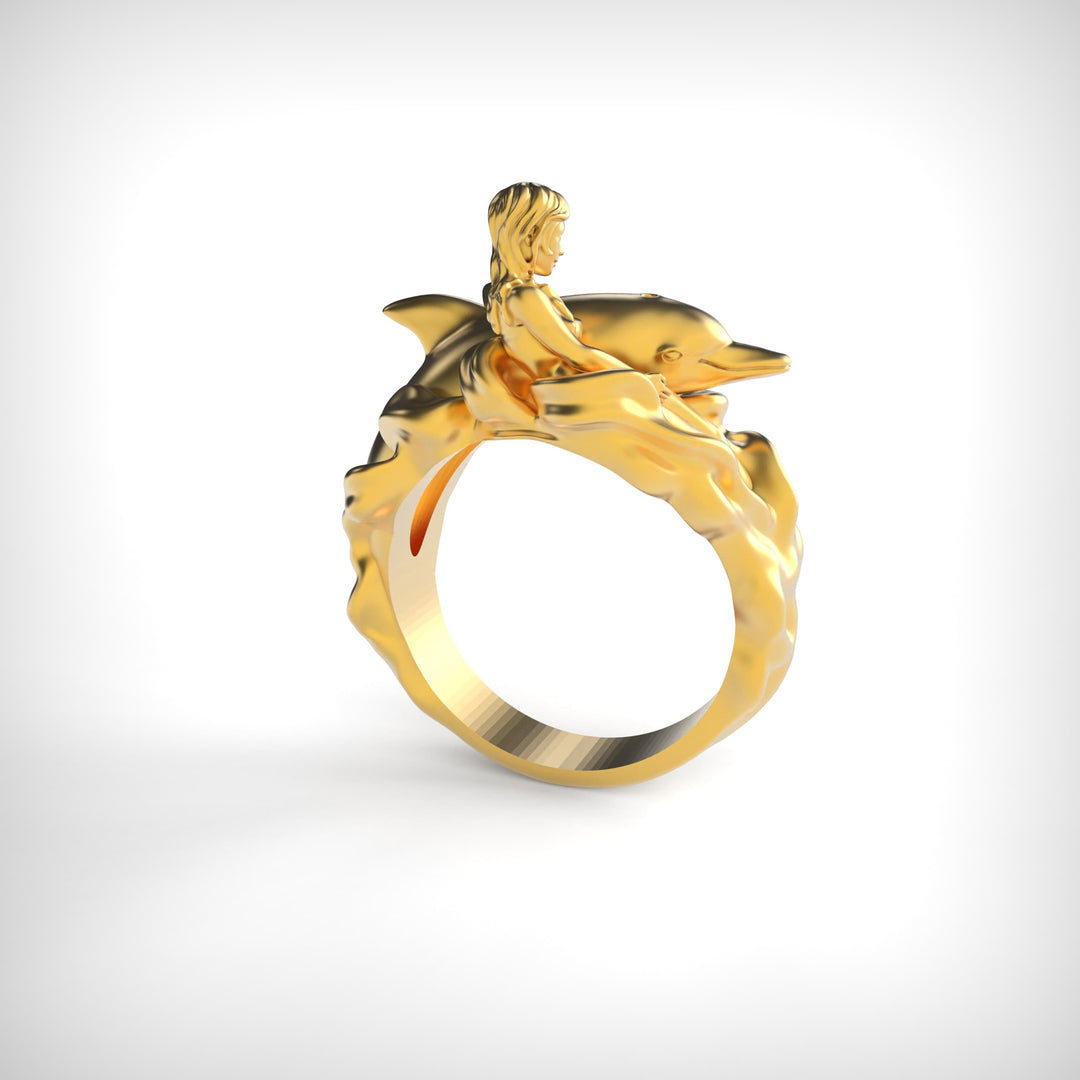 Mermaid and Dolphin Ring