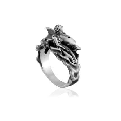Mermaid and Dolphin Ring