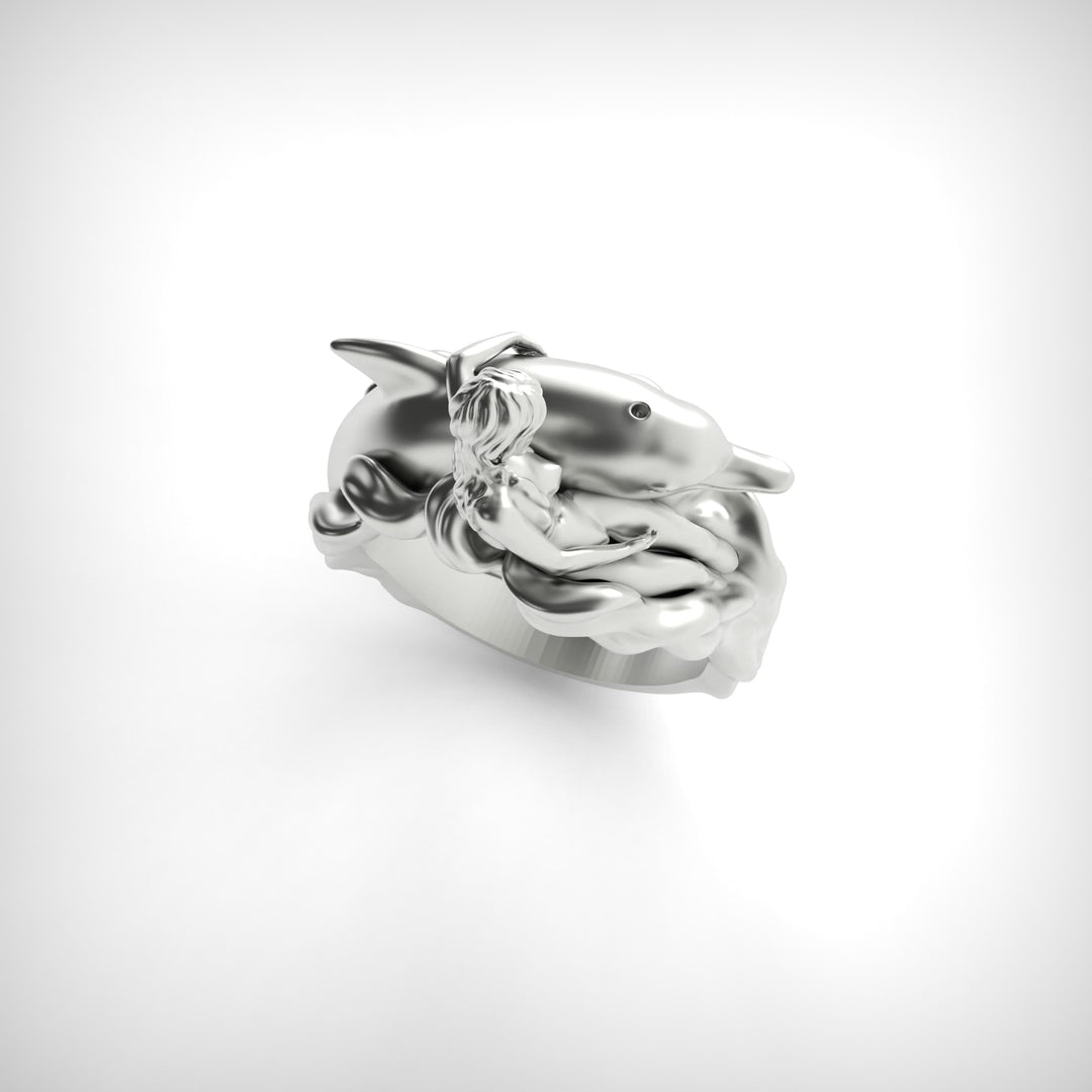 Mermaid and Dolphin Ring