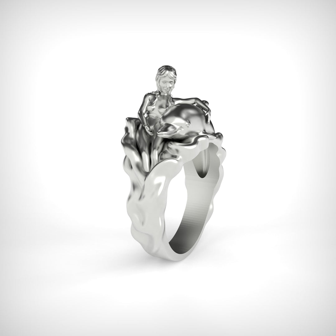 Mermaid and Dolphin Ring