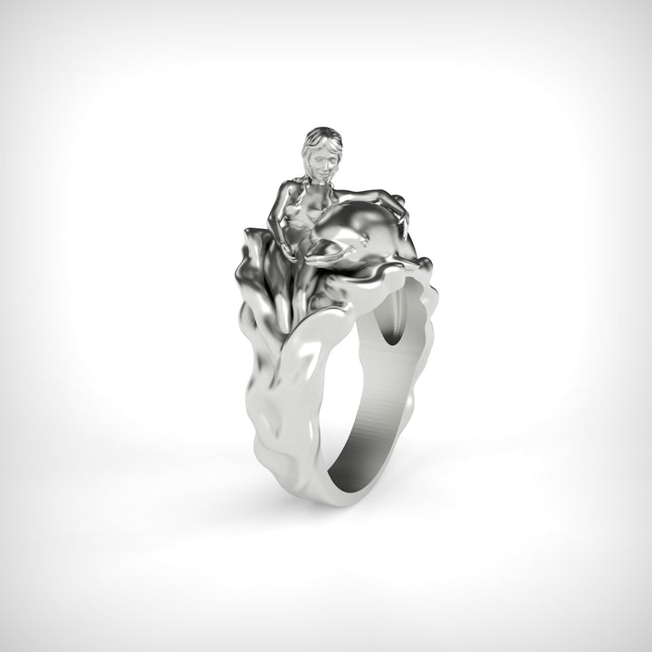 Mermaid and Dolphin Ring