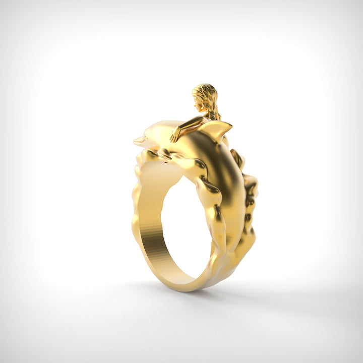 Mermaid and Dolphin Ring