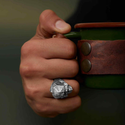 Half Brain Skull Ring