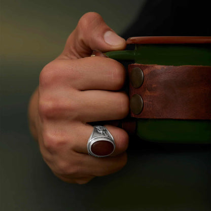 Poseidon Carnelian Gemstone Ring