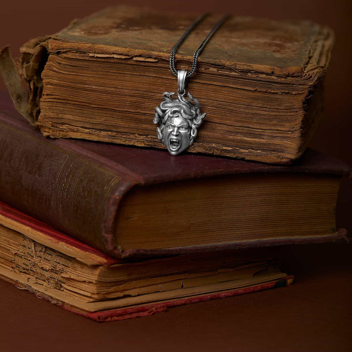 Angry Medusa Head Necklace