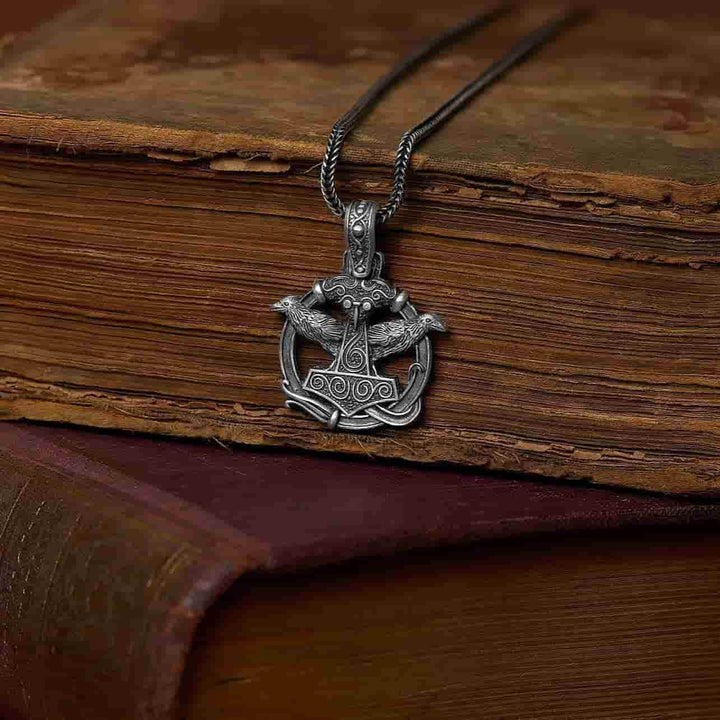 Crow Viking Hammer Necklace