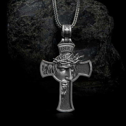 Jesus Face Cross Necklace