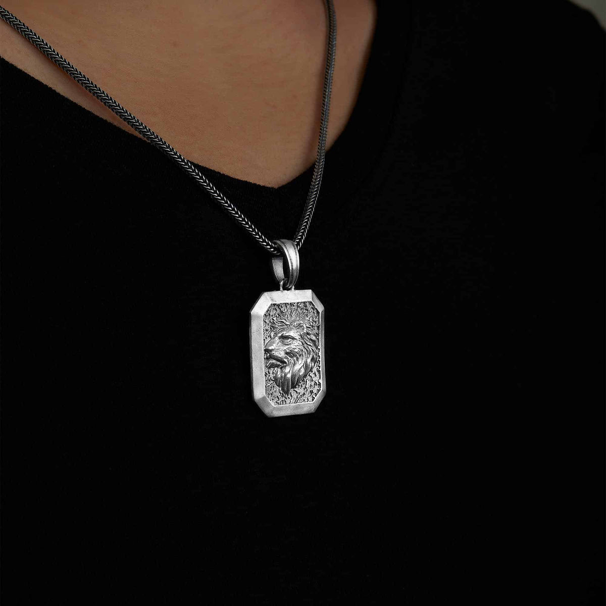 Square Lion Head Necklace