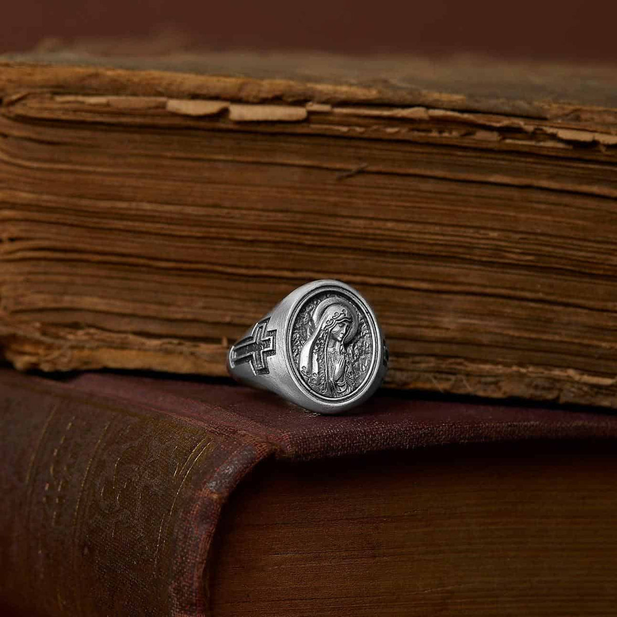 Virgin Mary Cross Ring