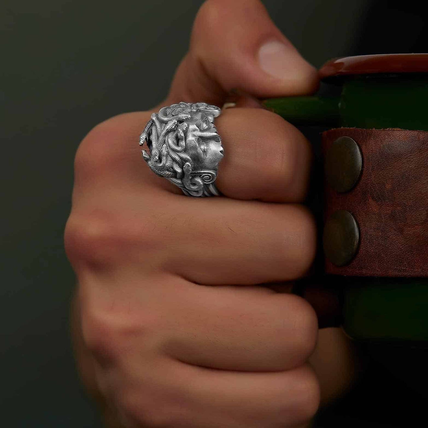 Wounded Medusa Greek Ring