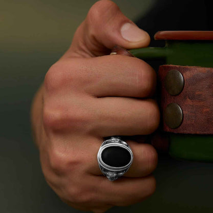 Taurus Bull Onyx Gemstone Ring