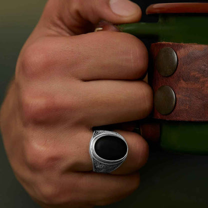 Tree Of Life Onyx Ring