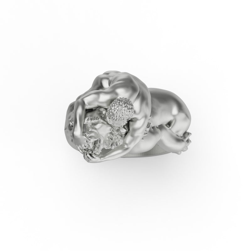 Hercules and the Nemean Lion Ring top view