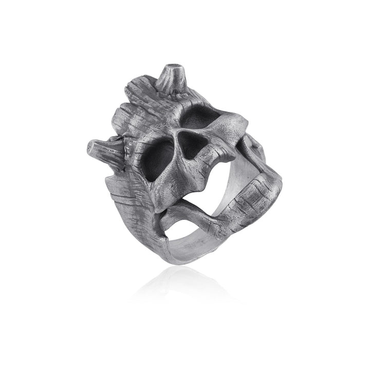 horned skull ring side view