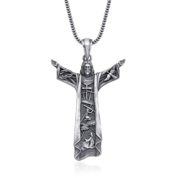 Jesus Christ Savior Cross Necklace