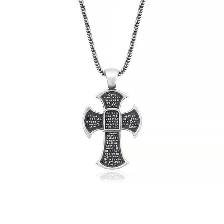 Jesus Christ orthodox cross necklace backside