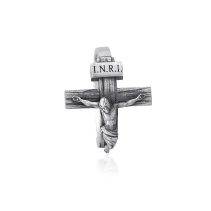 Jesus Cross thin Ring top view