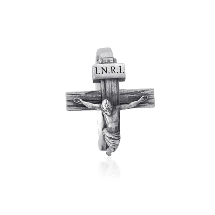 Jesus Cross thin Ring top view