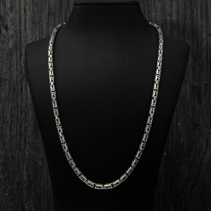 Bali Byzantine Chain Necklace on the neck