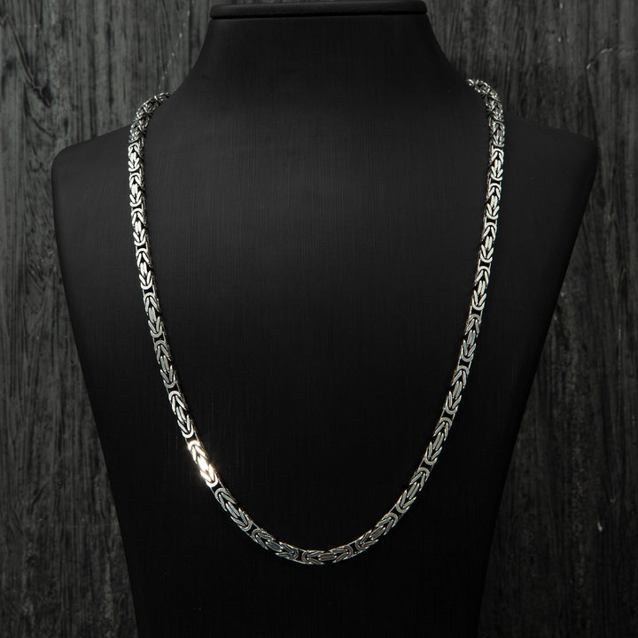 Byzantine Chain Necklace on the neck view