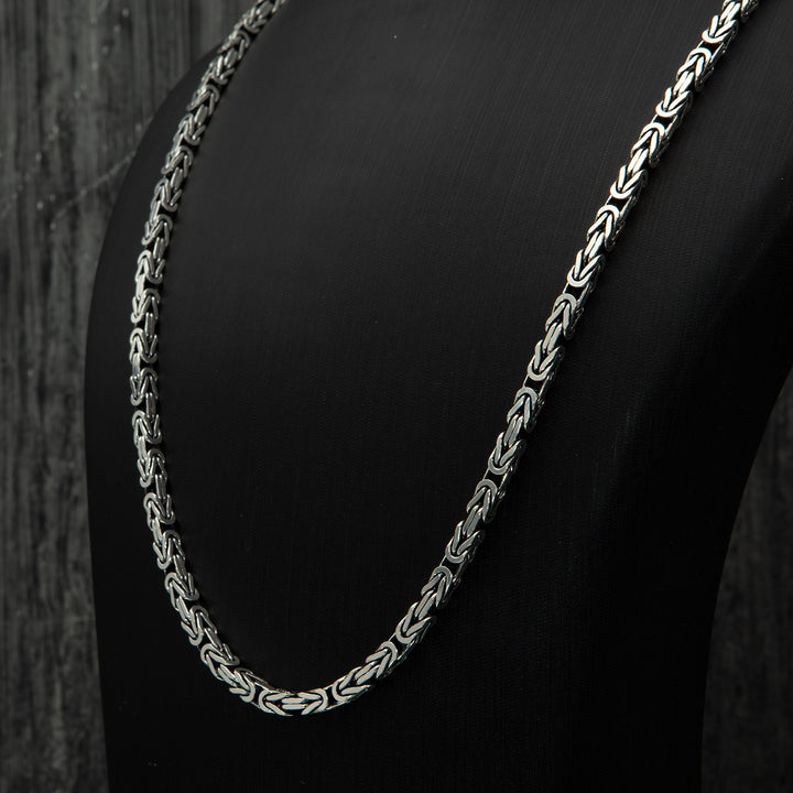 Byzantine Chain Necklace on the neck