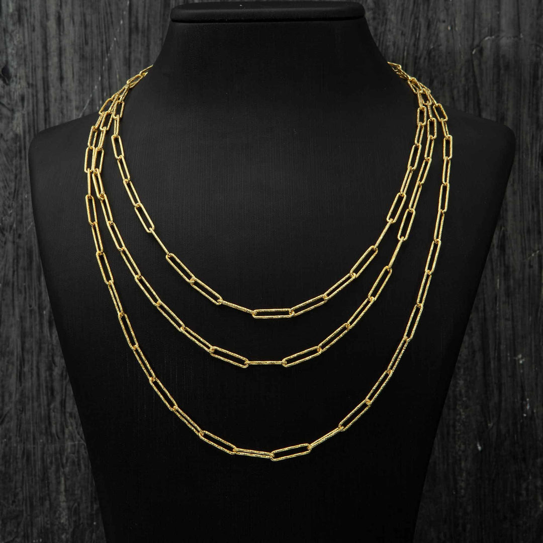 Paperclip Gold Plated Necklace
