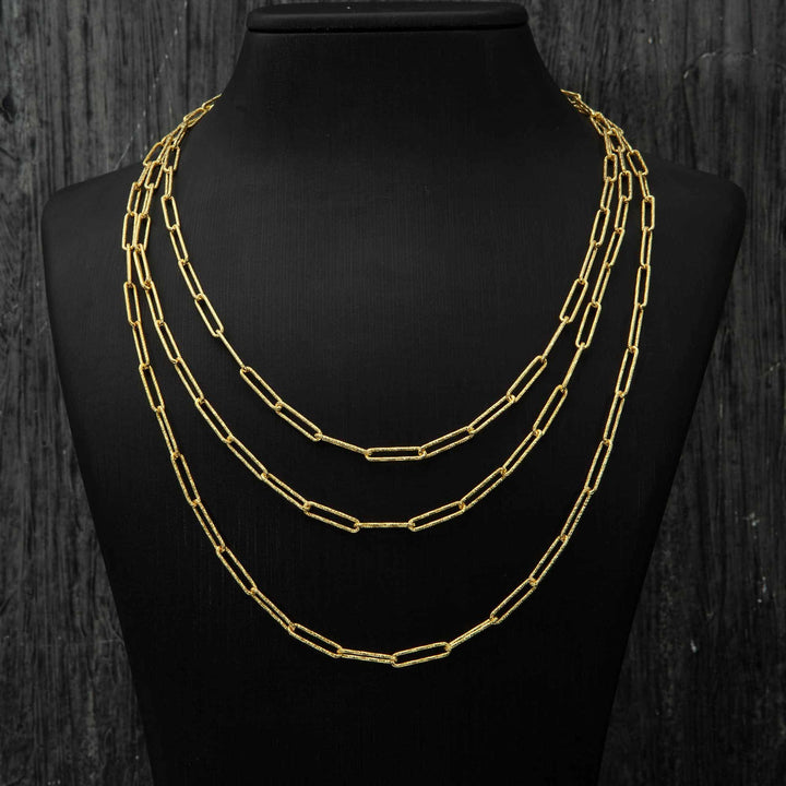 Paperclip Gold Plated Necklace