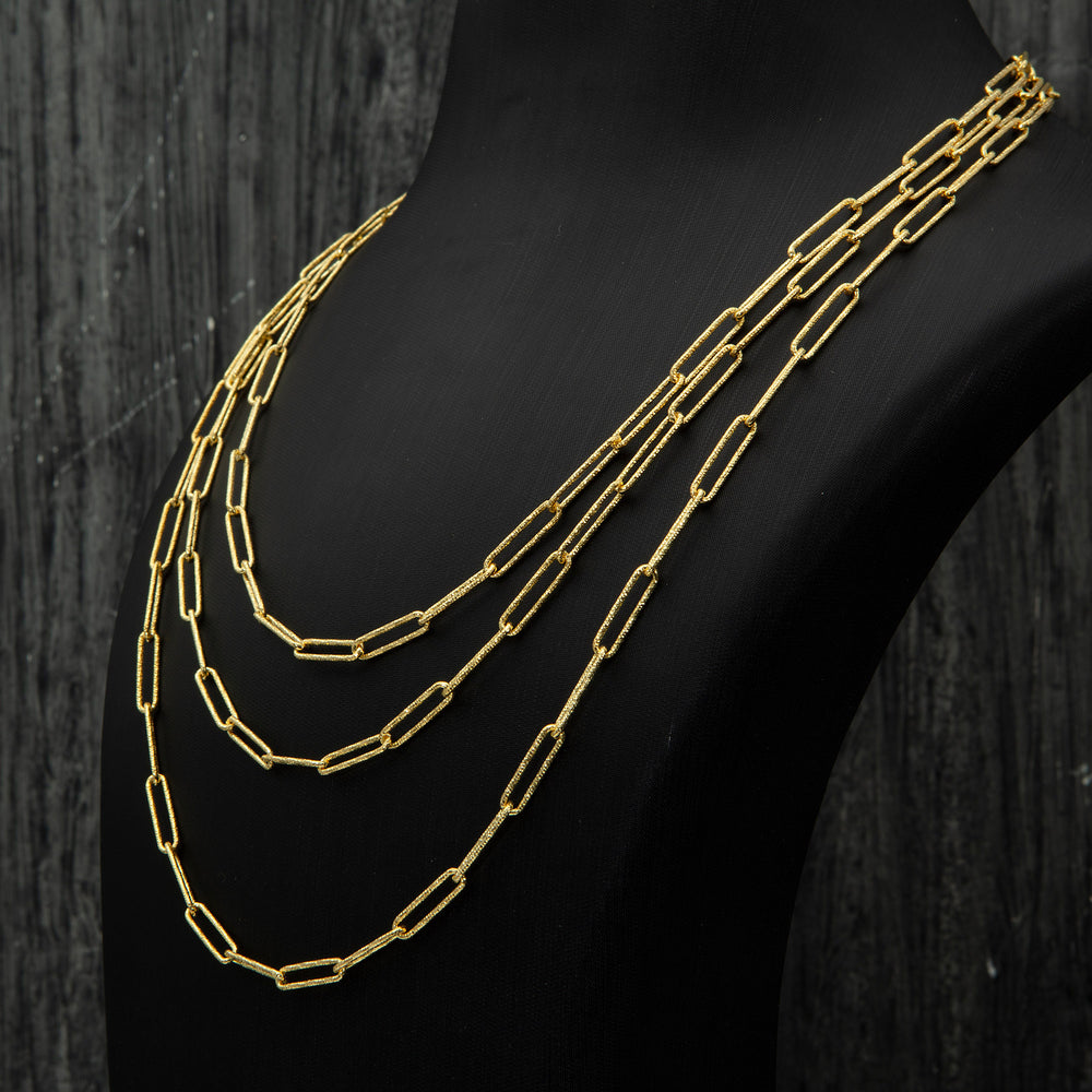 Paperclip Gold Plated Necklace different sizes