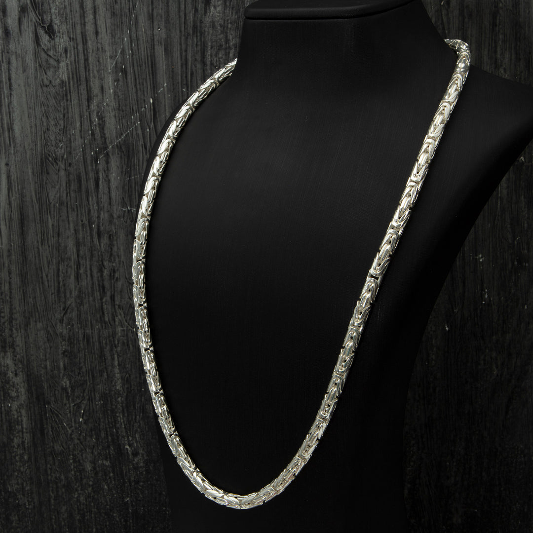 Round Byzantine Chain Necklace on the neck view