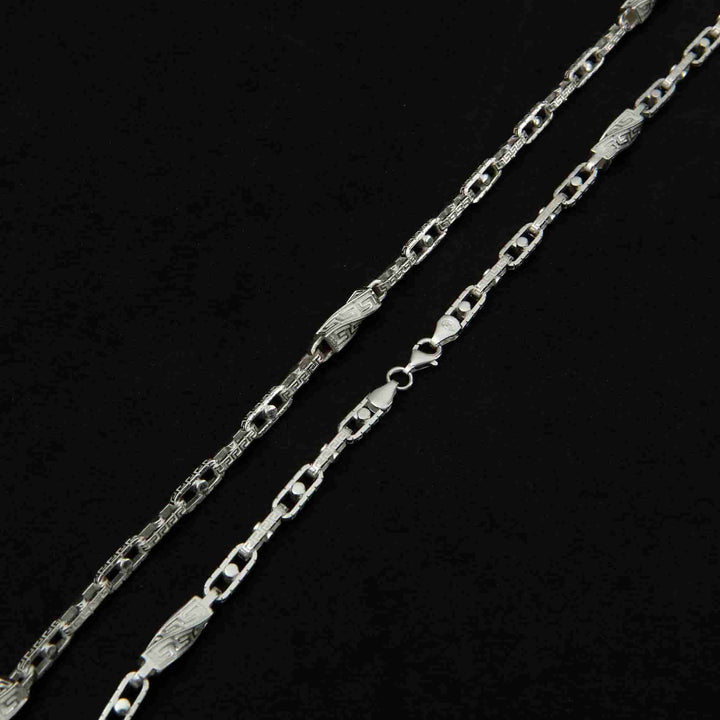 Silver Greek Decor Chain Bracelet