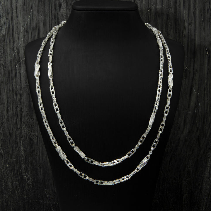 Silver Greek Decor Chain Necklace different sizes