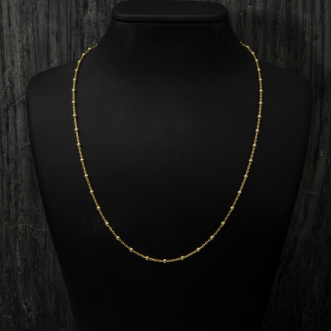 Beaded Gold Chain Necklace