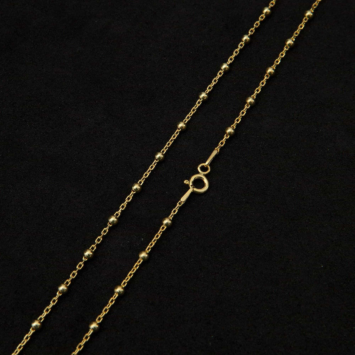 Beaded Gold Chain Necklace
