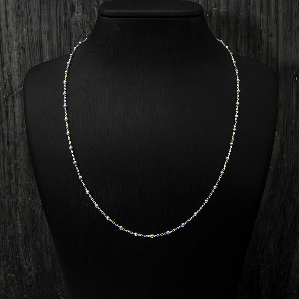 Beaded Chain Necklace on the neck