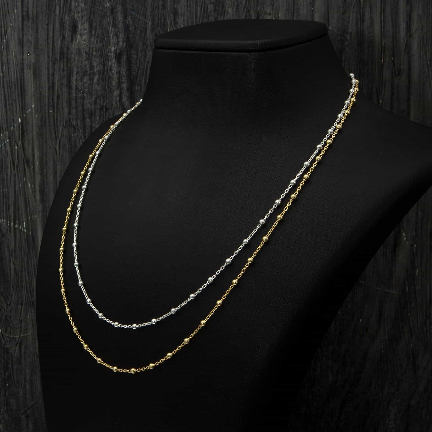 Beaded Gold Chain Necklace