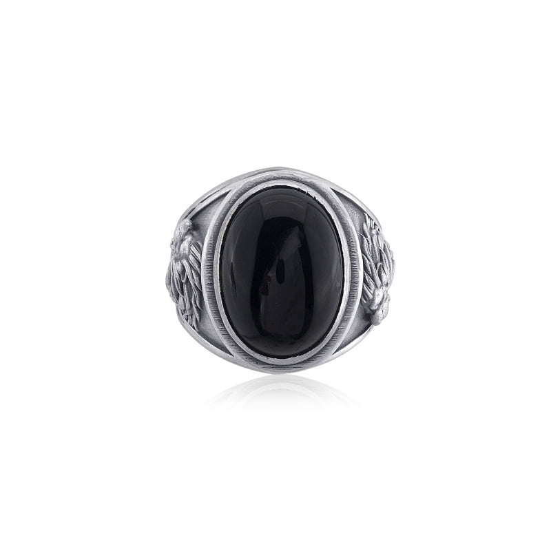 Lion Roar Onyx Ring top view