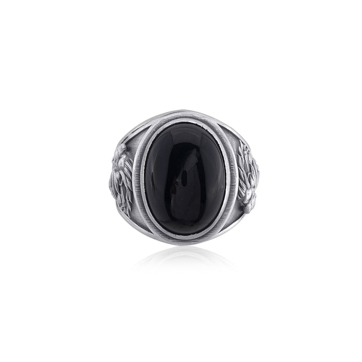 Lion Roar Onyx Ring top view