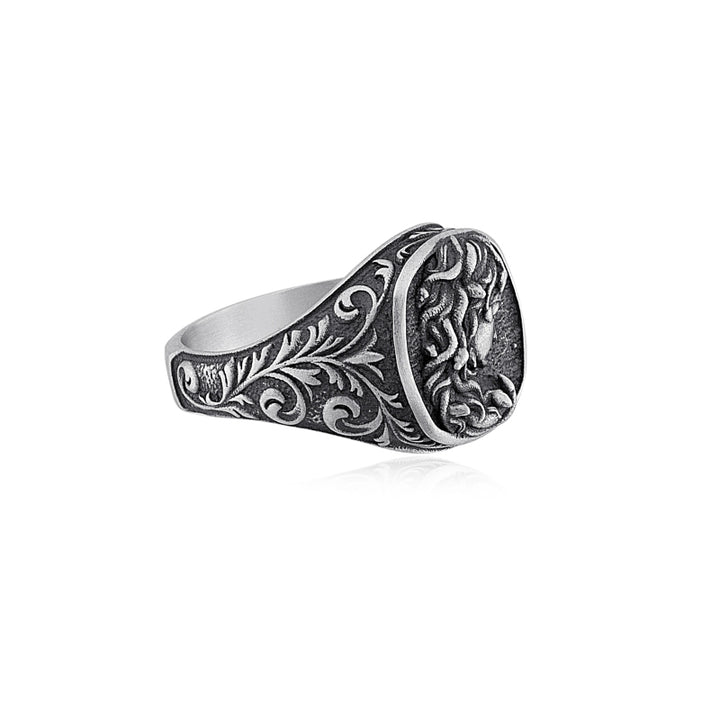 Medusa Signet Ring side view