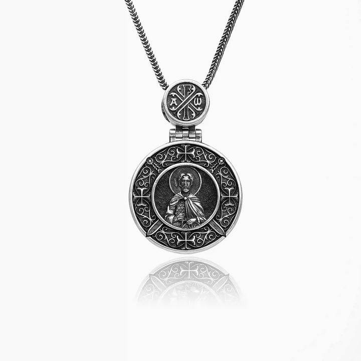 handmade sterling silver Saint Alexander Necklace