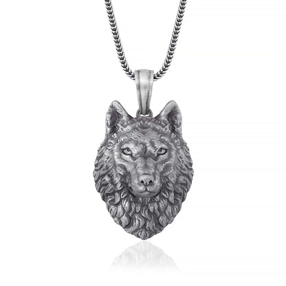Wild Wolf Head Necklace