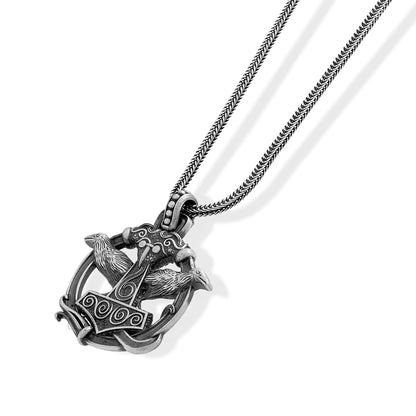 Crow Viking Hammer Necklace