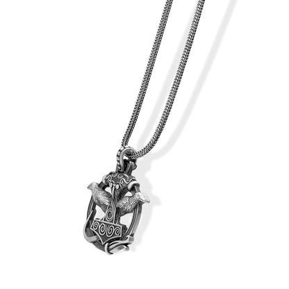 Crow Viking Hammer Necklace