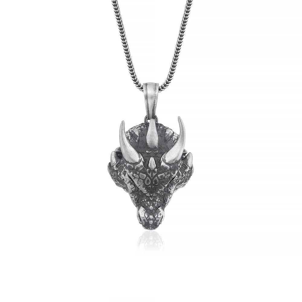 handmade sterling silver Dragon Head Necklace