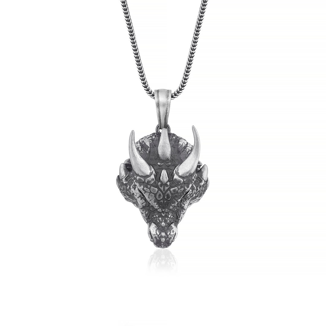 handmade sterling silver Dragon Head Necklace