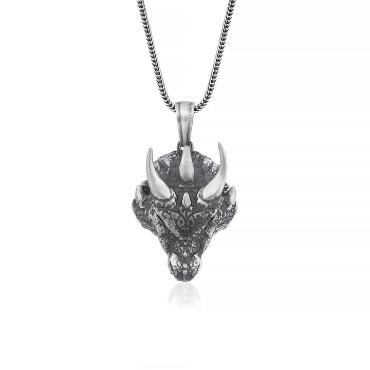 handmade sterling silver Dragon Head Necklace