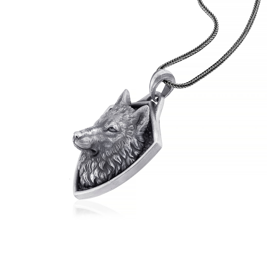 handmade sterling silver Viking Wolf Necklace