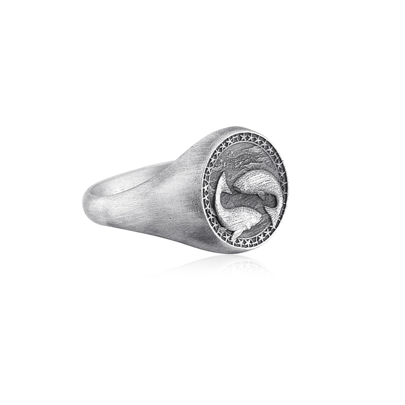 Pisces Zodiac Ring side view