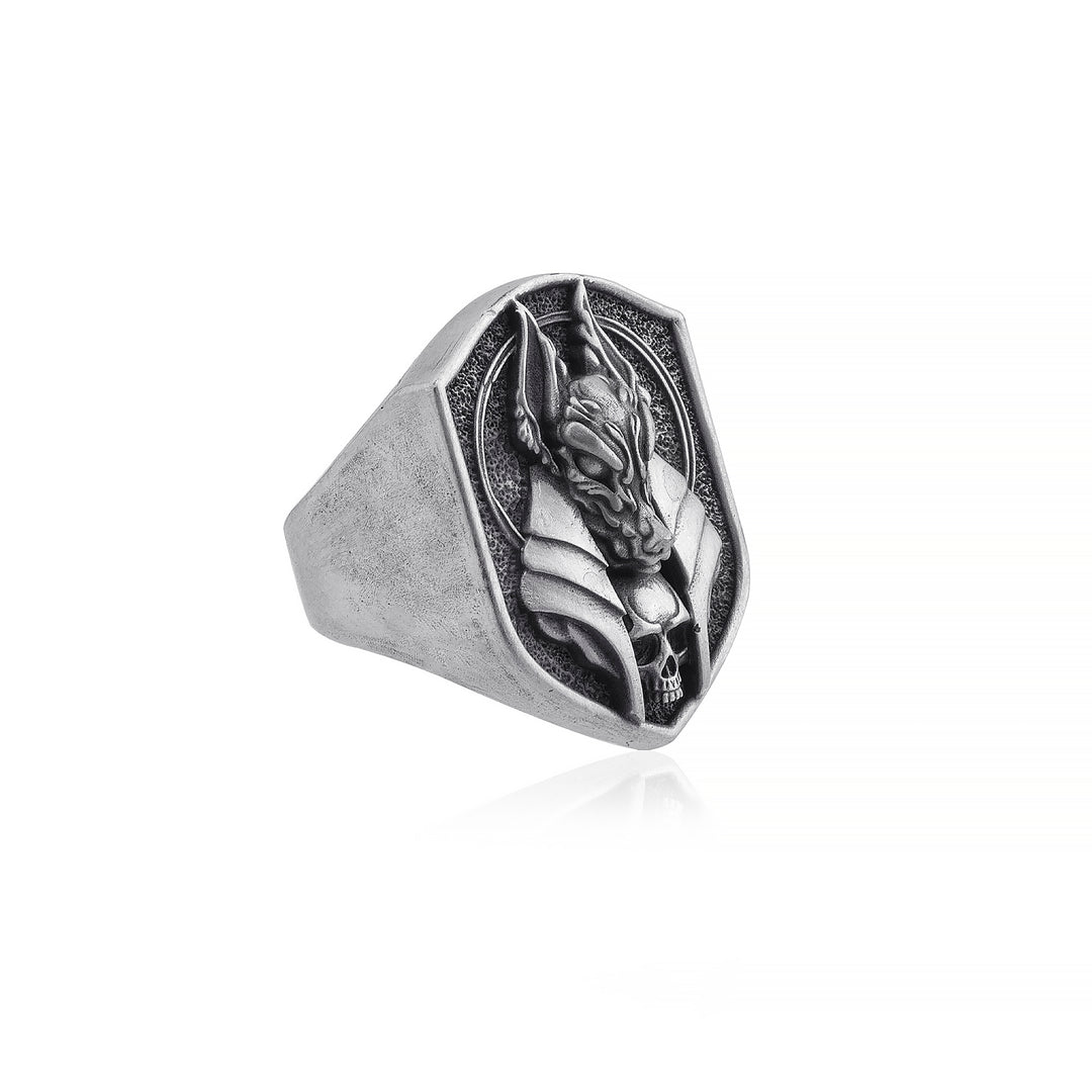 handmade and sterling silver Egypt Anubis Ring