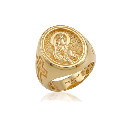 Virgin Mary Cross Ring